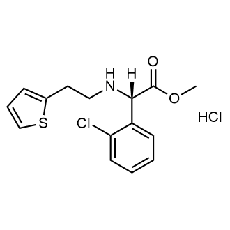 (S)-Methyl 2-(2-chlorophenyl)-2-((2-(thiophen-2-yl)ethyl)amino)acetate hydrochloride Chemische Struktur