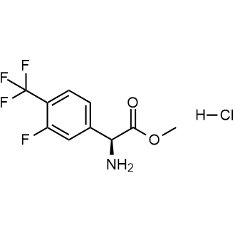 (S)-Methyl 2-amino-2-(3-fluoro-4-(trifluoromethyl)phenyl)acetate hydrochloride Chemical Structure