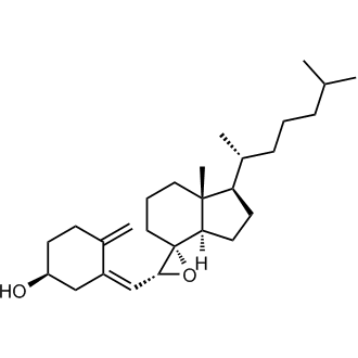 (S,Z)-3-(((1R,3aR,3'R,4R,7aR)-7a-Methyl-1-((R)-6-methylheptan-2-yl)octahydrospiro[indene-4,2'-oxiran]-3'-yl)methylene)-4-methylenecyclohexan-1-ol Chemical Structure