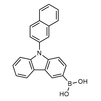 [9-(Naphthalen-2-yl)-9H-carbazol-3-yl]boronic Acid (contains varying amounts of Anhydride) 化学構造