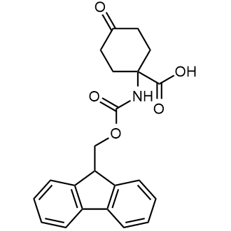 1-((((9H-Fluoren-9-yl)methoxy)carbonyl)amino)-4-oxocyclohexane-1-carboxylic acid 化学構造