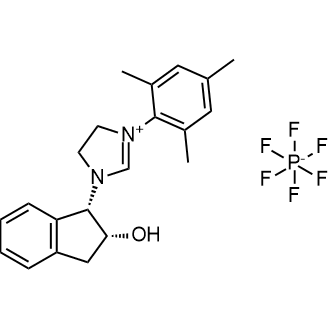 1-((1S,2R)-2-Hydroxy-2,3-dihydro-1H-inden-1-yl)-3-mesityl-4,5-dihydro-1H-imidazol-3-ium hexafluorophosphate(V) 化学構造