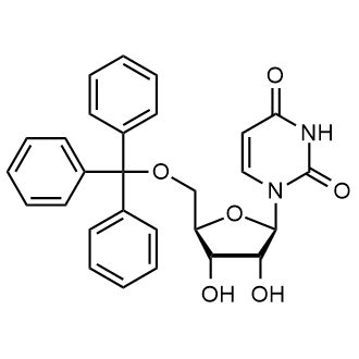 1-((2R,3R,4S,5R)-3,4-dihydroxy-5-((trityloxy)methyl)tetrahydrofuran-2-yl)pyrimidine-2,4(1H,3H)-dione Chemical Structure