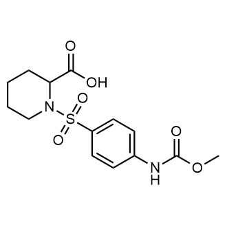 1-((4-((Methoxycarbonyl)amino)phenyl)sulfonyl)piperidine-2-carboxylic acid 化学構造