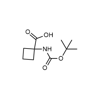 1-((tert-Butoxycarbonyl)amino)cyclobutanecarboxylic acid 化学構造