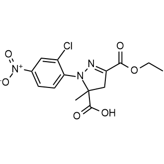 1-(2-Chloro-4-nitrophenyl)-3-(ethoxycarbonyl)-5-methyl-4,5-dihydro-1h-pyrazole-5-carboxylic acid التركيب الكيميائي