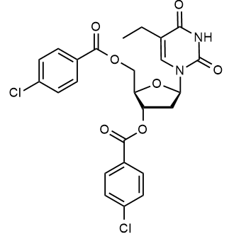 1-(3,5-Di-O-p-chlorobenzoyl-2-deoxy-β-D-ribofuranosyl)-5-ethyluracil Chemische Struktur