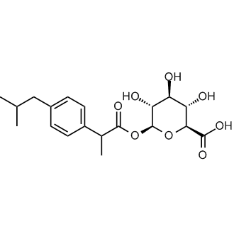 1-(alpha-Methyl-4-(2-methylpropyl)benzeneacetate)-beta-D-Glucopyranuronic acid Chemical Structure