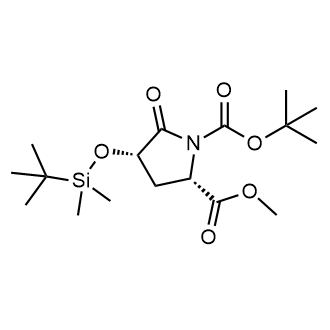 1-(tert-Butyl) 2-methyl (2S,4S)-4-((tert-butyldimethylsilyl)oxy)-5-oxopyrrolidine-1,2-dicarboxylate Chemical Structure