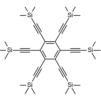 1,2,3,4,5,6-Hexakis((trimethylsilyl)ethynyl)benzene Chemische Struktur