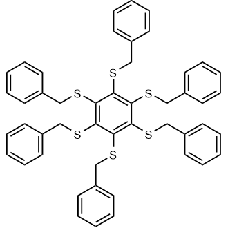 1,2,3,4,5,6-Hexakis(benzylthio)benzene 化学構造