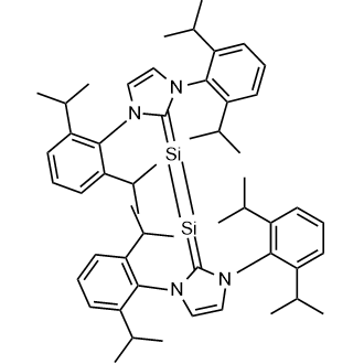 1,2-Bis(1,3-bis(2,6-diisopropylphenyl)-1,3-dihydro-2H-imidazol-2-ylidene)disilene Chemical Structure