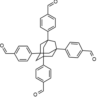 1,3,5,7-tetrakis(4-formylphenyl)adamantane Chemische Struktur