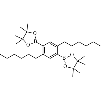 1,4-Bis(4,4,5,5-tetramethyl-1,3,2-dioxaborolan-2-yl)-2,5-dihexylbenzene 化学構造