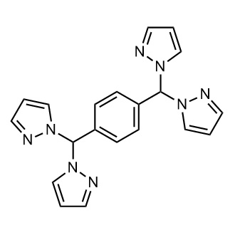 1,4-Bis(di(1H-pyrazol-1-yl)methyl)benzene Chemische Struktur