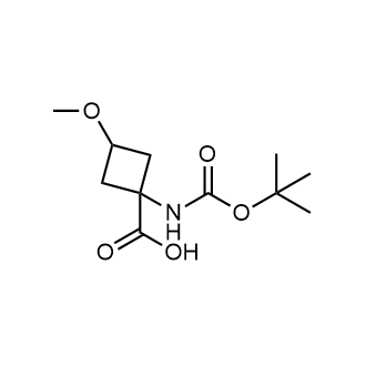 1-{[(tert-Butoxy)carbonyl]amino}-3-methoxycyclobutane-1-carboxylic acid Chemische Struktur