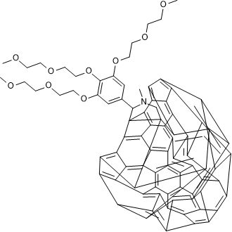 1′,5′-Dihydro-1′-methyl-2′-[3,4,5-tris[2-(2-methoxyethoxy)ethoxy]phenyl]-2′H-[5,6]fullereno-C60-Ih-[1,9-c]pyrrole Chemical Structure