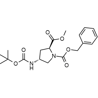 1-Benzyl 2-methyl (2S,4R)-4-((tert-butoxycarbonyl)amino)pyrrolidine-1,2-dicarboxylate 化学構造