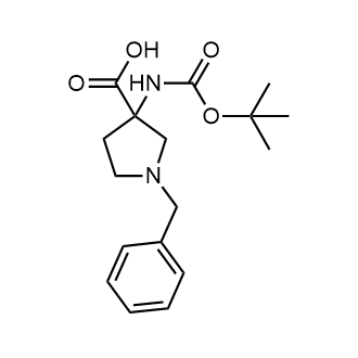 1-Benzyl-3-((tert-butoxycarbonyl)amino)pyrrolidine-3-carboxylic acid 化学構造