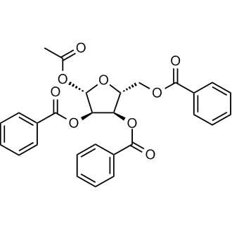 1-O-Acetyl-2,3,5-Tri-O-benzoyl-beta-D-Ribofuranose Chemical Structure