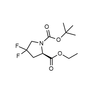 1-tert-Butyl 2-ethyl (2R)-4,4-difluoropyrrolidine-1,2-dicarboxylate 化学構造