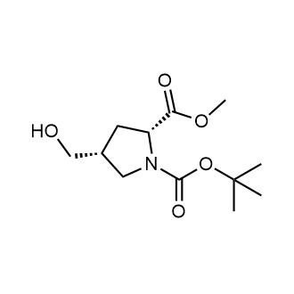 1-tert-Butyl 2-methyl (2R,4R)-4-(hydroxymethyl)pyrrolidine-1,2-dicarboxylate Chemical Structure