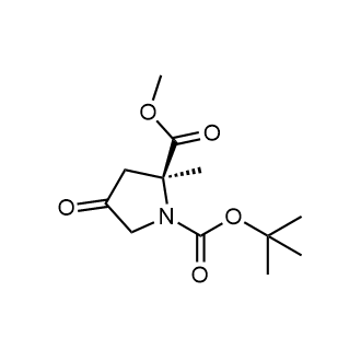 1-tert-Butyl 2-methyl (2S)-2-methyl-4-oxopyrrolidine-1,2-dicarboxylate 化学構造