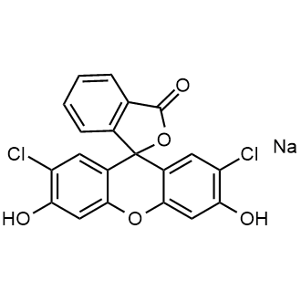 2',7'-Dichloro-3',6'-dihydroxy-3H-spiro[isobenzofuran-1,9'-xanthen]-3-one, sodium salt 化学構造