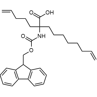 2-((((9H-Fluoren-9-yl)methoxy)carbonyl)amino)-2-(pent-4-en-1-yl)dec-9-enoic acid Chemical Structure