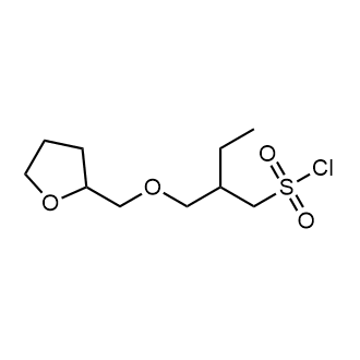 2-(((Tetrahydrofuran-2-yl)methoxy)methyl)butane-1-sulfonyl chloride Chemical Structure