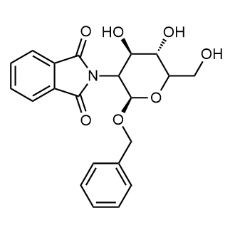 2-((2R,4R,5S)-2-(benzyloxy)-4,5-dihydroxy-6-(hydroxymethyl)tetrahydro-2H-pyran-3-yl)isoindoline-1,3-dione Chemical Structure