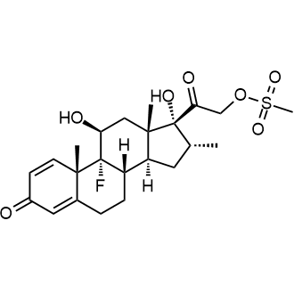 2-((8S,9R,10S,11S,13S,14S,16R,17R)-9-fluoro-11,17-dihydroxy-10,13,16-trimethyl-3-oxo-6,7,8,9,10,11,12,13,14,15,16,17-dodecahydro-3H-cyclopenta[a]phenanthren-17-yl)-2-oxoethyl methanesulfonate Chemical Structure