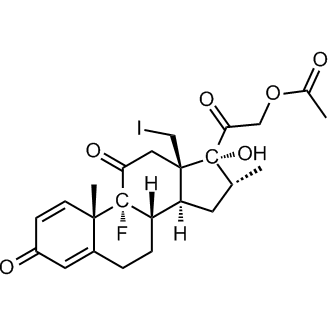 2-((8S,9R,10S,13R,14S,16R,17R)-9-Fluoro-17-hydroxy-13-(iodomethyl)-10,16-dimethyl-3,11-dioxo-6,7,8,9,10,11,12,13,14,15,16,17-dodecahydro-3H-cyclopenta[a]phenanthren-17-yl)-2-oxoethyl acetate Chemical Structure