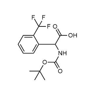 2-((tert-Butoxycarbonyl)amino)-2-(2-(trifluoromethyl)phenyl)acetic acid 化学構造