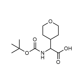 2-((tert-Butoxycarbonyl)amino)-2-(tetrahydro-2H-pyran-4-yl)acetic acid التركيب الكيميائي