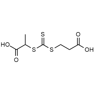 2-(2-Carboxyethylsulfanylthiocarbonylsulfanyl)propionic acid Chemische Struktur