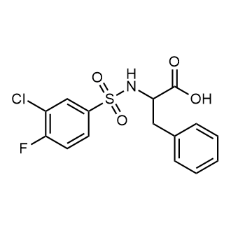 2-(3-Chloro-4-fluorobenzenesulfonamido)-3-phenylpropanoic acid Chemical Structure