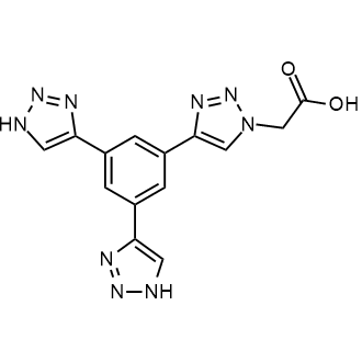 2-(4-(3,5-Di(1H-1,2,3-triazol-4-yl)phenyl)-1H-1,2,3-triazol-1-yl)acetic acid 化学構造