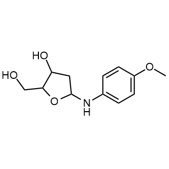 2-(Hydroxymethyl)-5-((4-methoxyphenyl)amino)tetrahydrofuran-3-ol Chemische Struktur