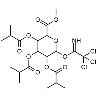 2-(Methoxycarbonyl)-6-(2,2,2-trichloro-1-iminoethoxy)tetrahydro-2H-pyran-3,4,5-triyl tris(2-methylpropanoate) Chemical Structure