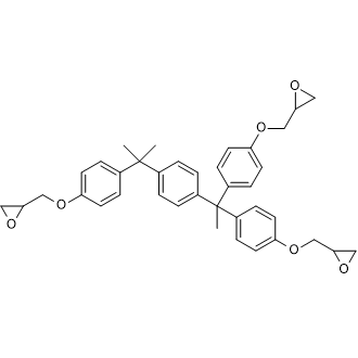 2,2'-((((1-(4-(2-(4-(Oxiran-2-ylmethoxy)phenyl)propan-2-yl)phenyl)ethane-1,1-diyl)bis(4,1-phenylene))bis(oxy))bis(methylene))bis(oxirane) Chemical Structure