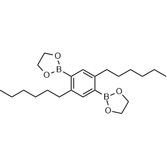 2,2'-(2,5-Dihexyl-1,4-phenylene)bis(1,3,2-dioxaborolane) Chemical Structure