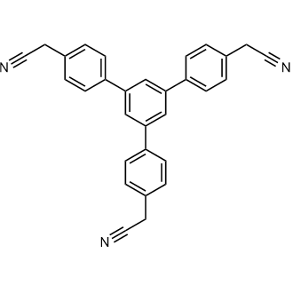 2,2'-(5'-(4-(Cyanomethyl)phenyl)-[1,1':3',1''-terphenyl]-4,4''-diyl)diacetonitrile 化学構造