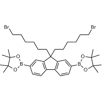 2,2'-(9,9-Bis(6-bromohexyl)-9H -fluorene-2,7-diyl)bis(4,4,5,5-tetramethyl-1,3,2-dioxaborolane) Chemical Structure