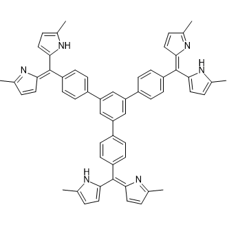 2,2′-[[5′-[4-[(5-Methyl-1H-pyrrol-2-yl)(5-methyl-2H-pyrrol-2-ylidene)methyl]phenyl][1,1′:3′,1′′-terphenyl]-4,4′′-diyl]bis[(5-methyl-2H-pyrrol-2-ylidene)methylene]]bis[5-methyl-1H-pyrrole] 化学構造