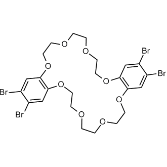 2,3,16,17-Tetrabromo-6,7,9,10,12,13,20,21,23,24,26,27-dodecahydrodibenzo[b,n][1,4,7,10,13,16,19,22]octaoxacyclotetracosine 化学構造