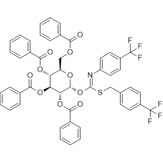 2,3,4,6-Tetra-O-benzoyl-α-D-glucopyranosyl p-Trifluoromethylbenzylthio-N-(p-trifluoromethylphenyl)formimidate التركيب الكيميائي