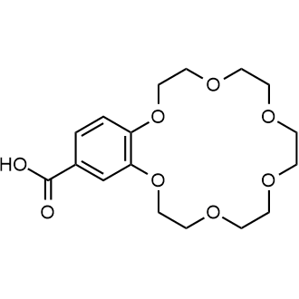 2,3,5,6,8,9,11,12,14,15-decahydrobenzo[b][1,4,7,10,13,16]hexaoxacyclooctadecine-18-carboxylicacid Chemical Structure