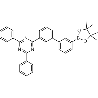 2,4-diphenyl-6-[3'-(4,4,5,5-tetramethyl-1,3,2-dioxaborolan-2-yl)[1,1'-biphenyl]-3-yl]-1,3,5-Triazine Chemische Struktur