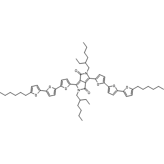 2,5-Bis(2-ethylhexyl)-3,6-bis(5''-hexyl-[2,2':5',2''-terthiophen]-5-yl)pyrrolo[3,4-c]pyrrole-1,4(2H,5H)-dione التركيب الكيميائي